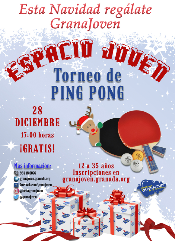 ©Ayto.Granada: Enredate: Navidad Espacio Joven. Torneo Ping-Pong